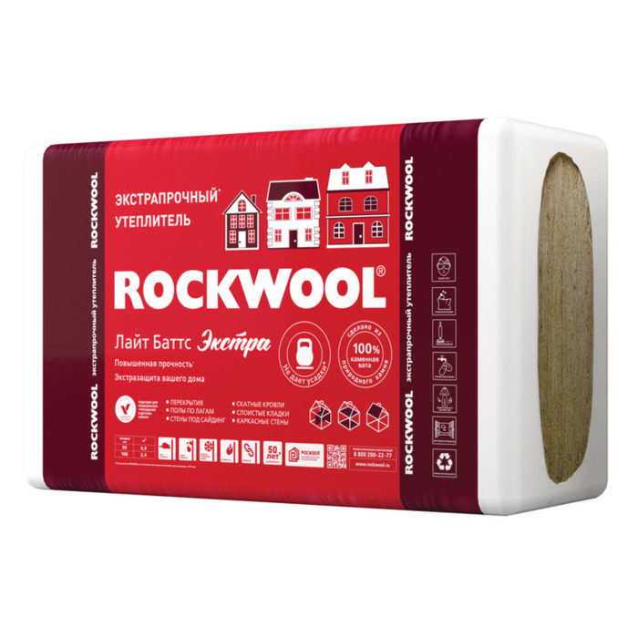 Утеплитель Роквул Лайт Баттс Экстра 100х600х1000
